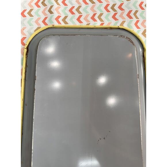 Vintage 50s Mid Century Modern Metal Serving Tray Yellow Roses 8.8" x 14.25" MCM - Picture 3 of 6